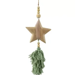 Decorazione natalizia da appendere in legno (H25 cm) Stella in legno Verde