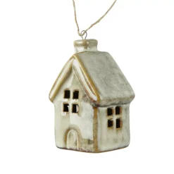 Decorazione natalizia da appendere in porcellana (H7 cm) Dolce Casa Bianco