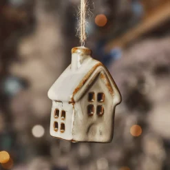 Decorazione natalizia da appendere in porcellana (H7 cm) Dolce Casa Bianco