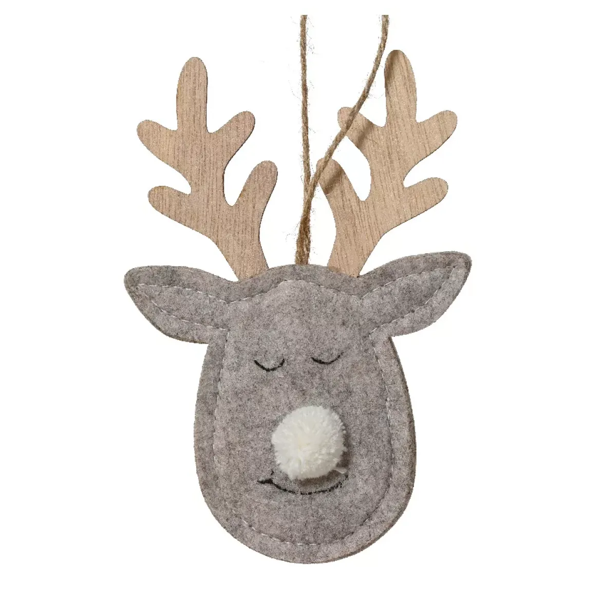 Decorazione natalizia in legno (H15 cm) Cervo del bosco Grigio