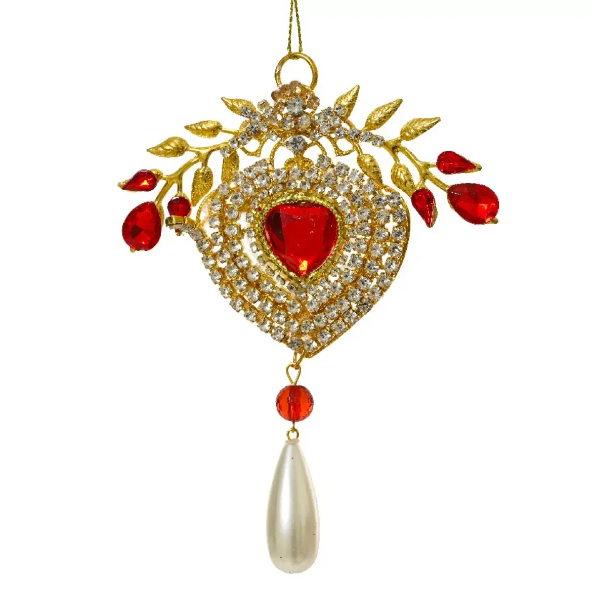 Decorazione natalizia sospesa (H12 cm) Gioiello prezioso Rosso