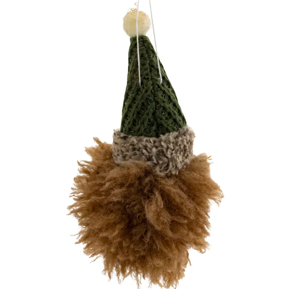 Decorazione Natalizia Sospesa (H15 cm) Testa di Riccio Marrone Chiaro