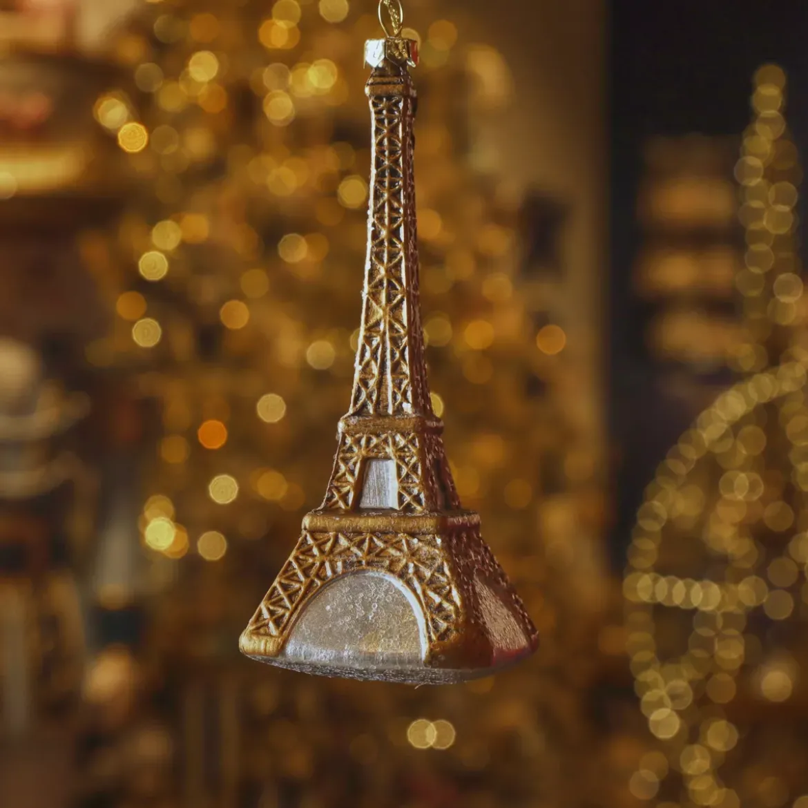 Decorazione Natalizia Sospesa (H16 cm) Torre Eiffel Bronzo