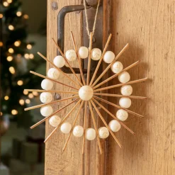 Decorazione natalizia sospesa in legno (D20 cm) Scandinavo Beige
