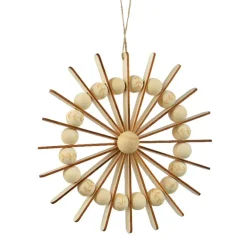 Decorazione natalizia sospesa in legno (D20 cm) Scandinavo Beige