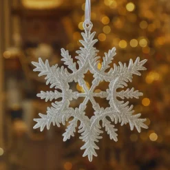 Decorazione natalizia sospesa (D13 cm) Fiocco di neve scintillante Perla glitterata