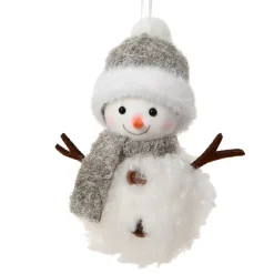 Decorazione natalizia sospesa (H13 cm) Pupazzo di neve Glacy Grigio