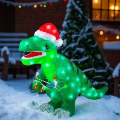Dinosauro luminoso 80 LED (H47 cm) Rex Bianco Freddo