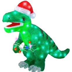 Dinosauro luminoso 80 LED (H47 cm) Rex Bianco Freddo