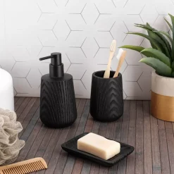 Dispenser sapone effetto legno (350 ml) Scandi nero