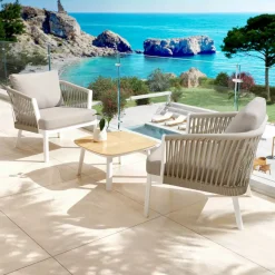 Divano da giardino in alluminio 2 posti Amalfi Bianco e tortora