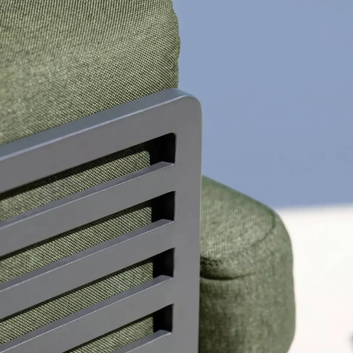 Divano da giardino in alluminio 3 posti Monte Carlo Grigio antracite e verde rosmarino