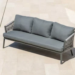 Divano da giardino in alluminio 3 posti Amalfi Grigio antracite