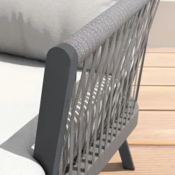 Divano da giardino in alluminio 2 posti Amalfi Grigio antracite e grigio chiaro