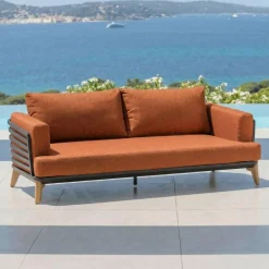 Divano da giardino in alluminio 2 posti Monte Carlo Grigio antracite e terracotta