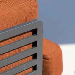 Divano da giardino in alluminio 3 posti Monte Carlo Grigio antracite e terracotta