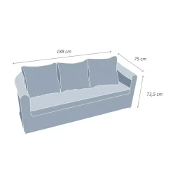 Divano da giardino in resina intrecciata 3 posti Calvi Grigio chiaro