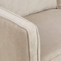 Divano diritto 2 posti in velluto a coste (169 cm) Owen Beige