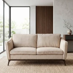 Divano diritto 2 posti in velluto a coste (169 cm) Owen Beige