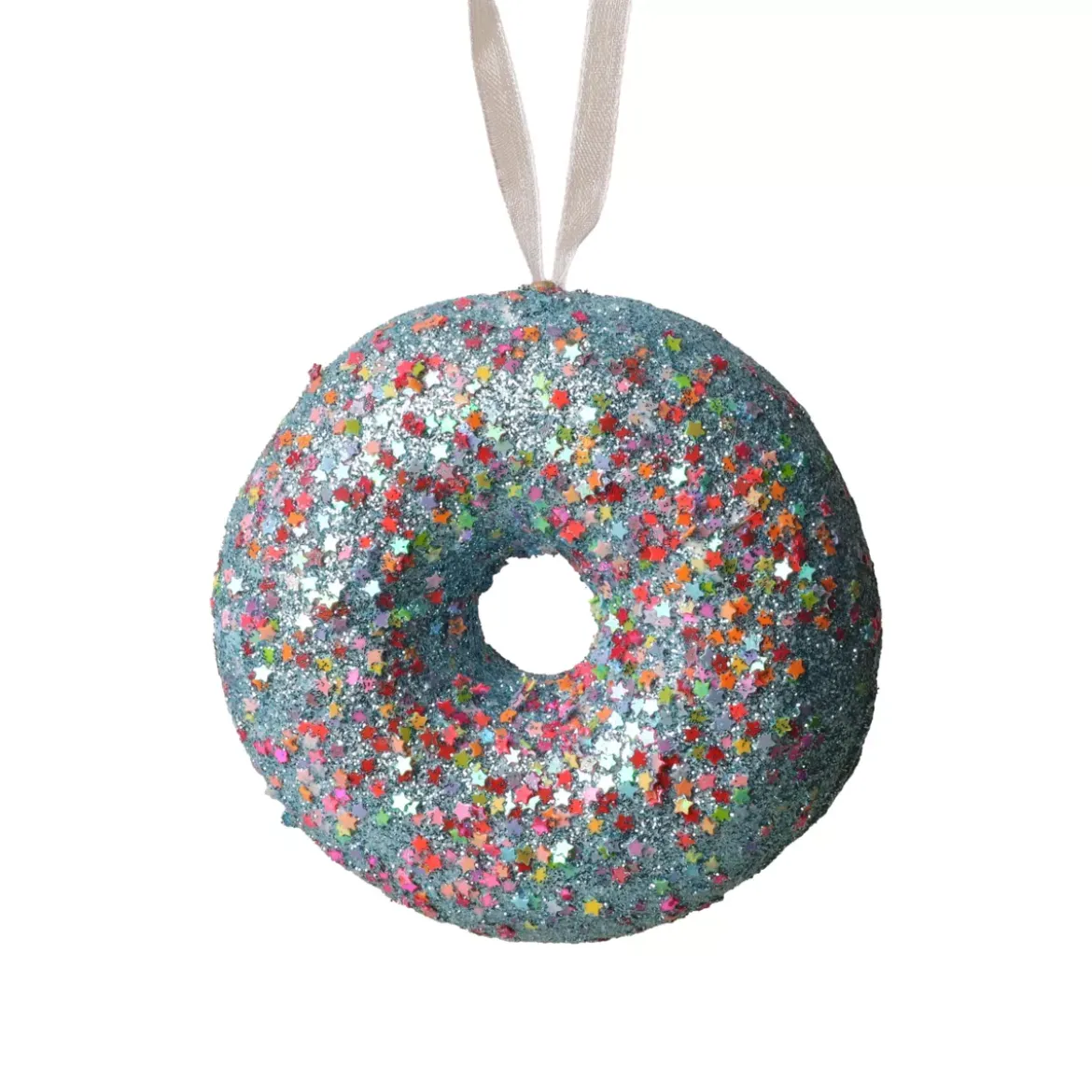 Donut di Natale da appendere (D9 cm) Golosità Blu glitterato
