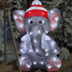 Elefante luminoso 70 LED (H46 cm) Lulu Bianco Freddo