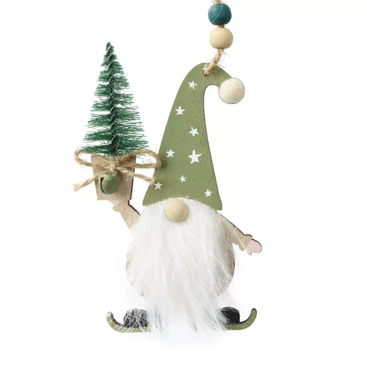 Elfo di Natale da appendere (H11 cm) Il mio albero Verde
