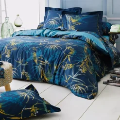 Federa cuscino a rullo cotone superiore (L200 cm) Kimono Blu