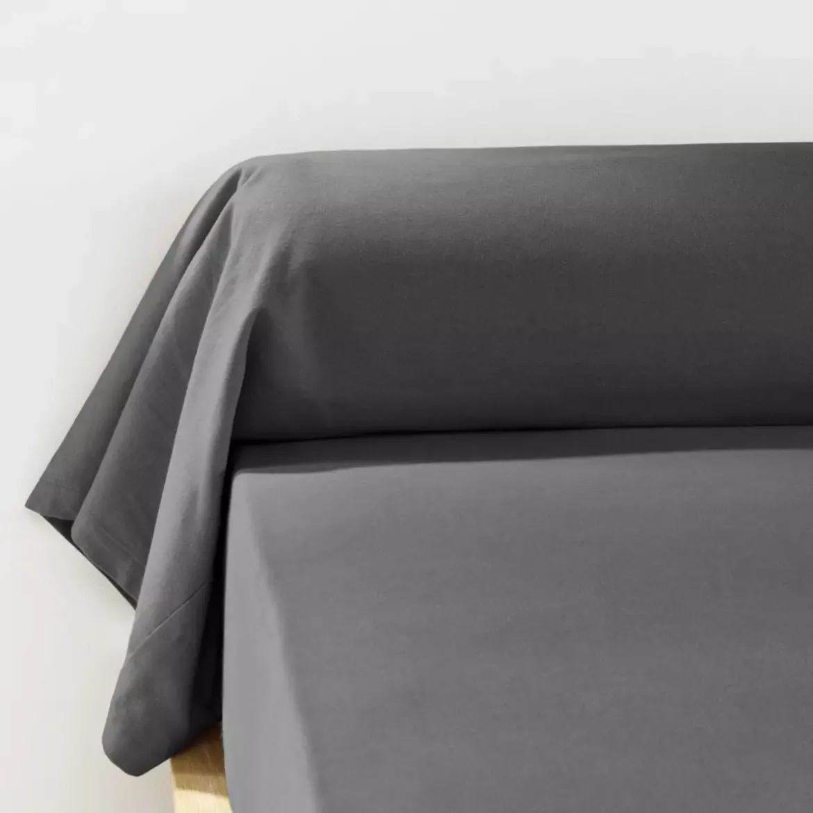 Federa cuscino a rullo flanella di cotone (L185 cm) Théa Grigio antracite