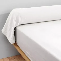 Federa cuscino a rullo garza di cotone (L185 cm) Gaïa Bianco chantilly