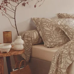 Federa cuscino a rullo in cotone lavato (L200 cm) Séréna Beige
