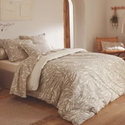 Federa cuscino a rullo in cotone lavato (L200 cm) Séréna Beige