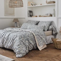 Federa cuscino a rullo in percalle di cotone (L200 cm) Lison Grigio