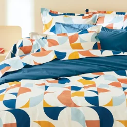 Federa cuscino a rullo percalle di cotone (L200 cm) Modulo Multicolore