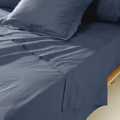 Federa cuscino a rullo percalle di cotone (L185 cm) Cali Blu marino