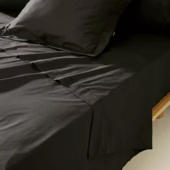 Federa cuscino a rullo percalle di cotone (L185 cm) Cali Nero