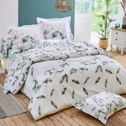 Federa cuscino a rullo percalle di cotone (L200 cm) Magnolia Verde