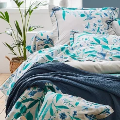 Federa cuscino a rullo raso di cotone (L200 cm) Frida Verde smeraldo