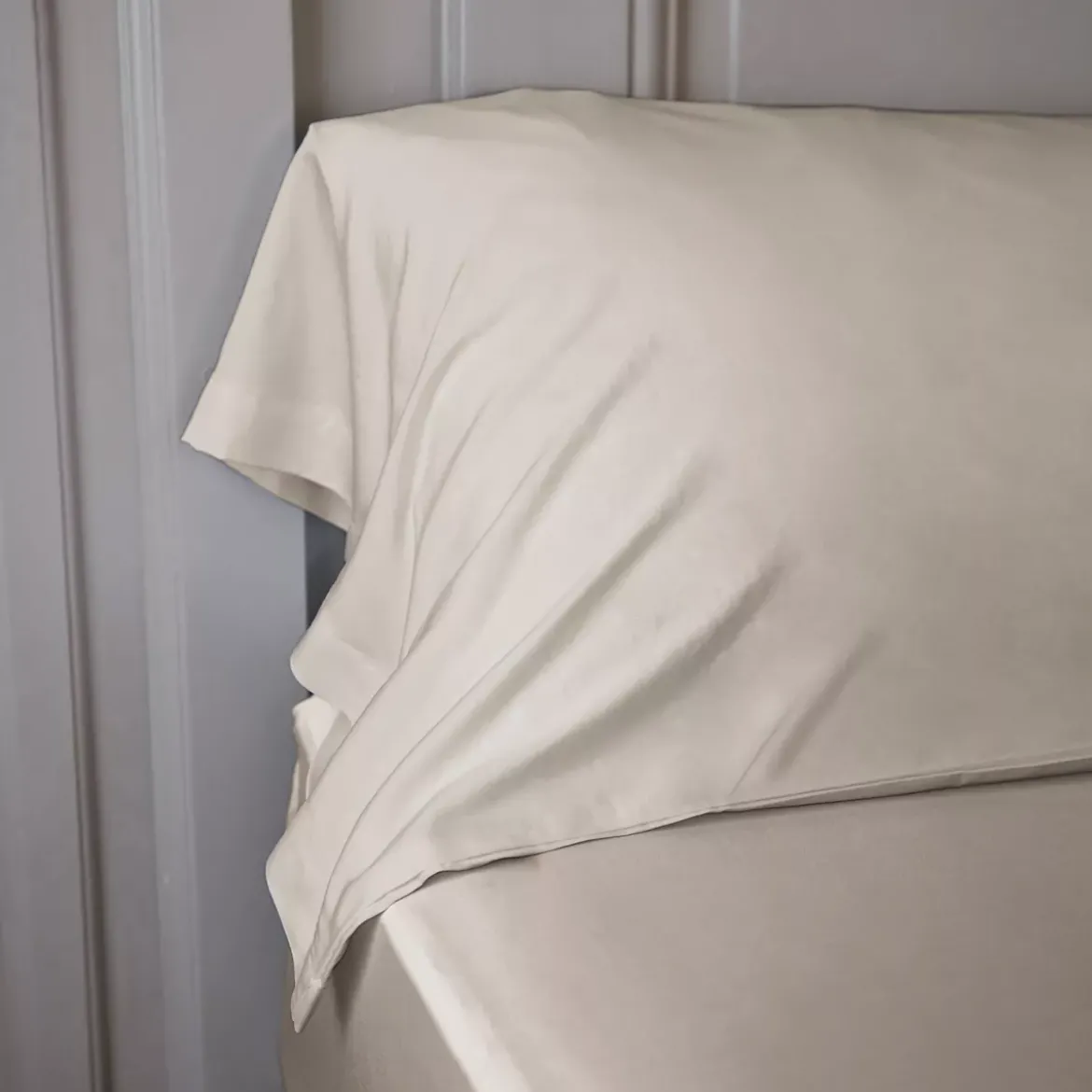Federa cuscino in raso di bambù (L185 cm) Sienna Beige