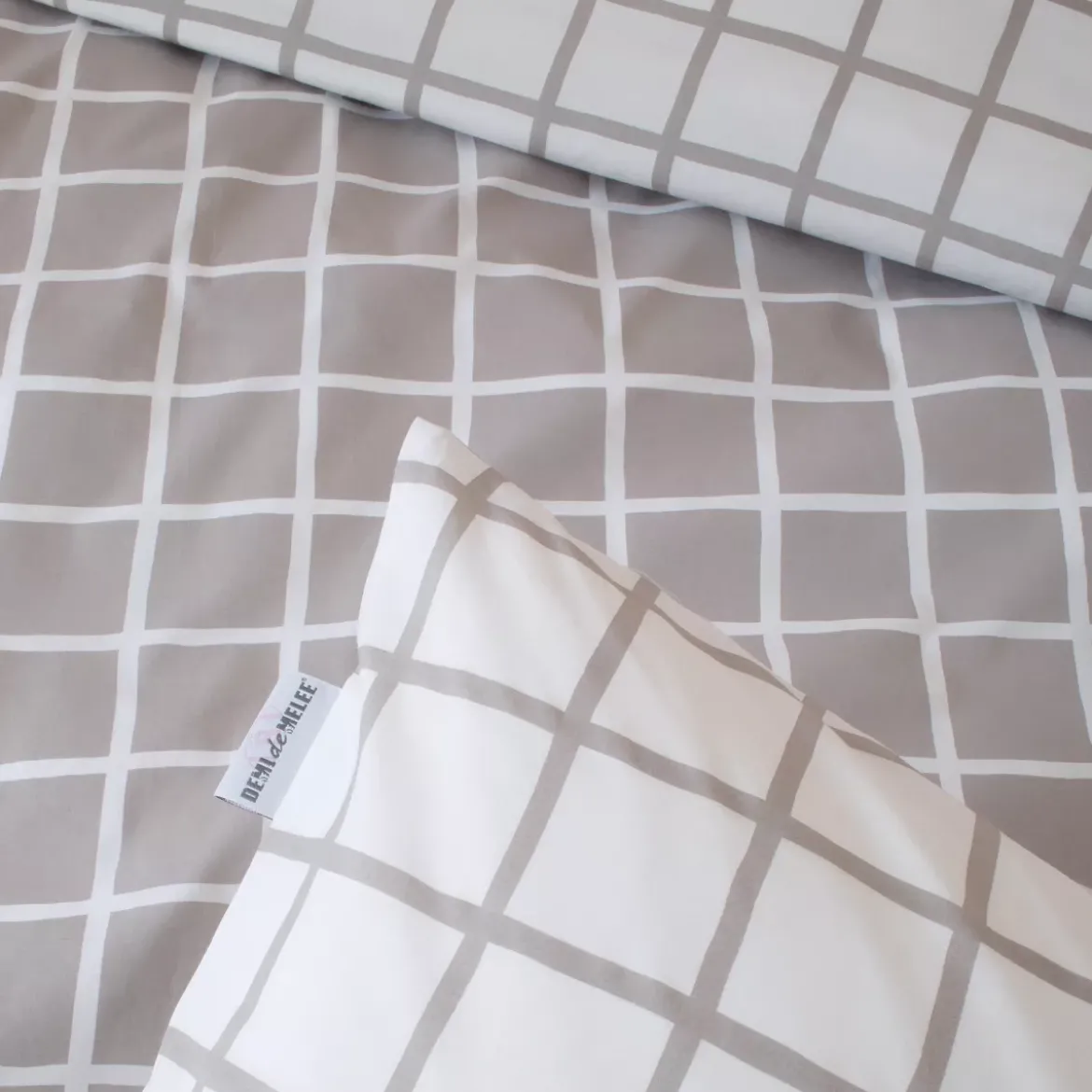 Federa cuscino letto quadrata in percalle di cotone (65 x 65 cm) Max Grigio
