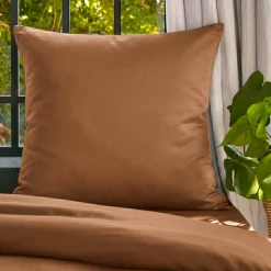 Federa cuscino letto quadrata lyocell Tencelâ„¢ lavato (80 x 80 cm) Olivia Camel