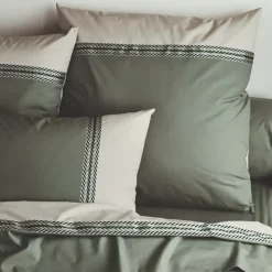 Federa cuscino letto quadrata percalle di cotone (65 x 65 cm) Noa Verde kaki