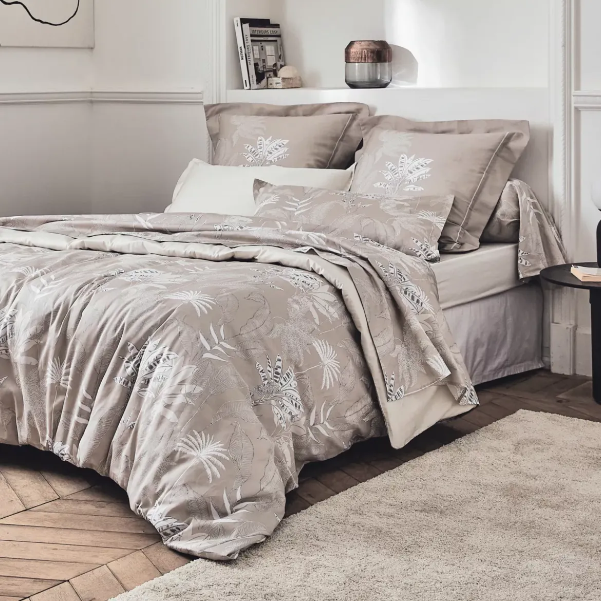 Federa cuscino letto quadrato raso di cotone (65 x 65 cm) Cayenne Marrone