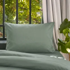 Federa cuscino letto rettangolare in lyocell Tencel™ lavato (50 x 80 cm) Olivia Verde eucalipto