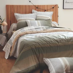 Federa cuscino letto rettangolare cotone (50 x 70 cm) Niagara Verde kaki
