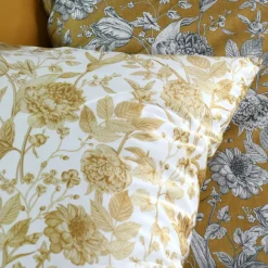 Federa cuscino letto rettangolare percalle di cotone (50 x 70 cm) Jacinthe Giallo senape