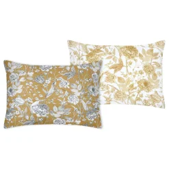 Federa cuscino letto rettangolare percalle di cotone (50 x 70 cm) Jacinthe Giallo senape