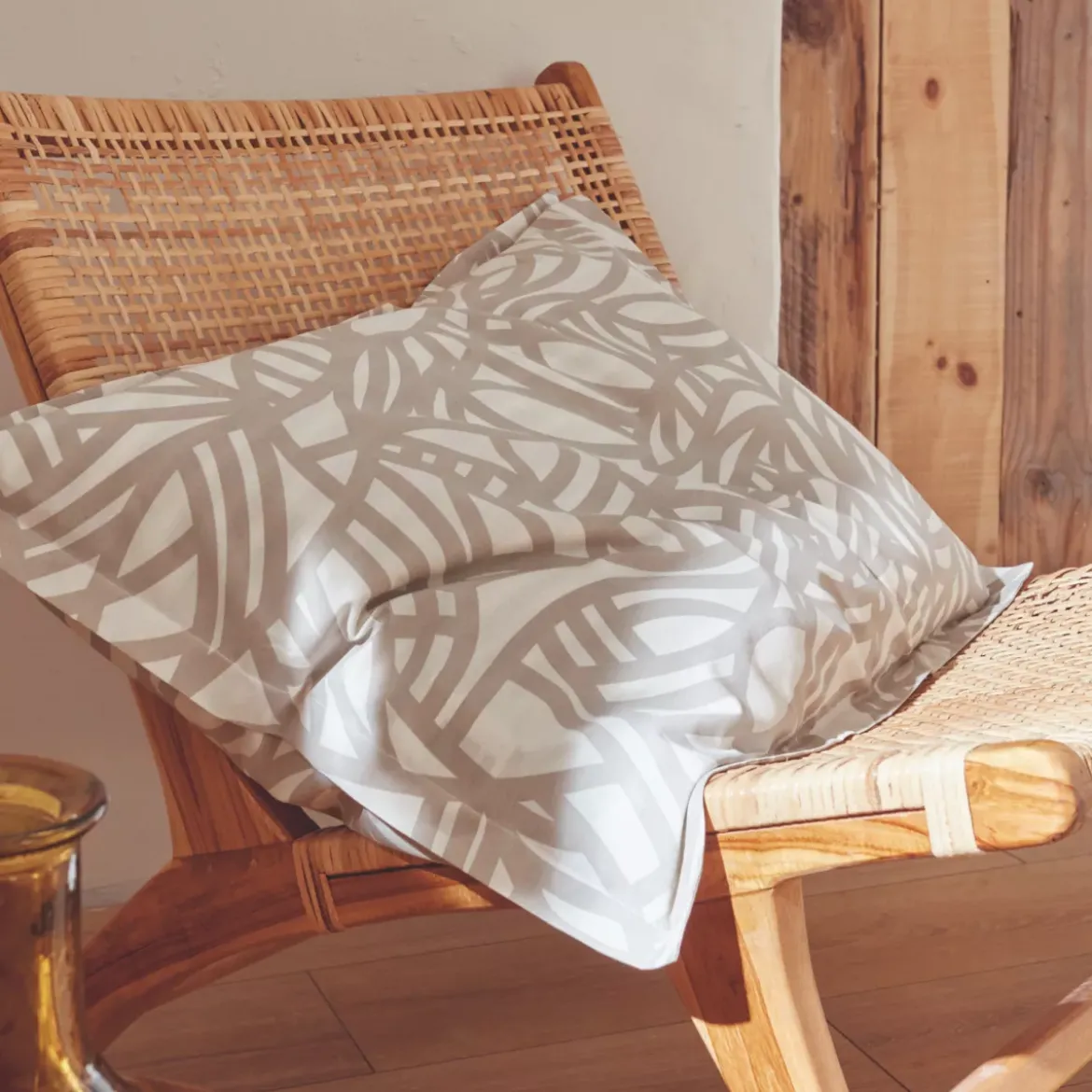 Federa cuscino letto rettangolare cotone lavato (50 x 70 cm) Serena Beige