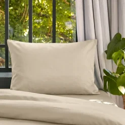 Federa cuscino letto rettangolare lyocell Tencel™ lavato (50 x 80 cm) Olivia Beige pampa