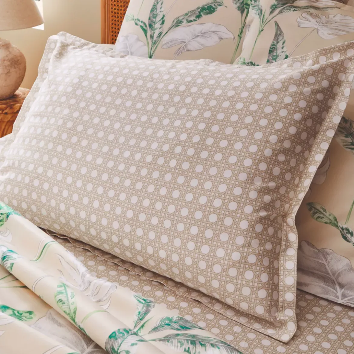 Federa cuscino letto rettangolare in raso di cotone (50 x 70 cm) Viaggio Verde