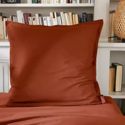 Federa cuscino quadrata in percalle di cotone (80 x 80 cm) Cali Terracotta